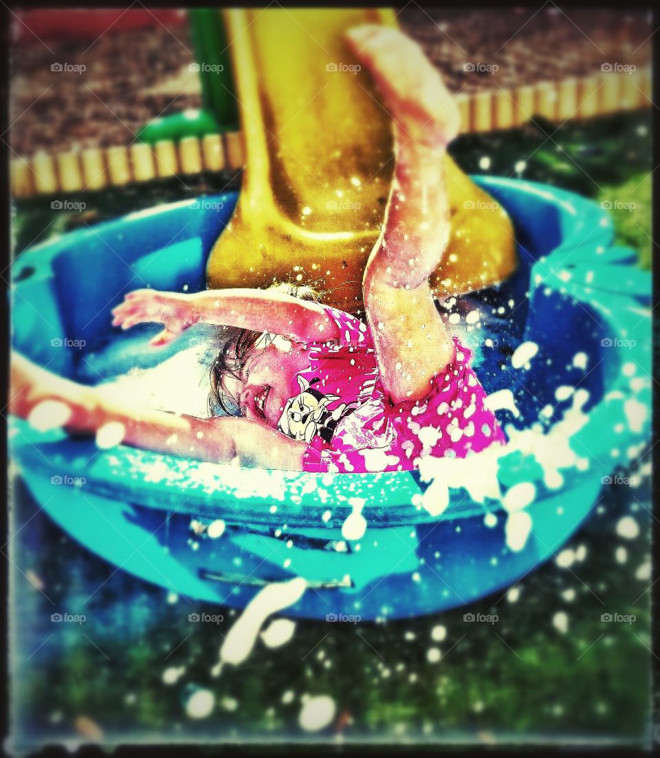 the colour splash . granddaughter having fun 