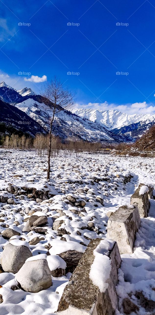 Beautiful Mountain covered with snow