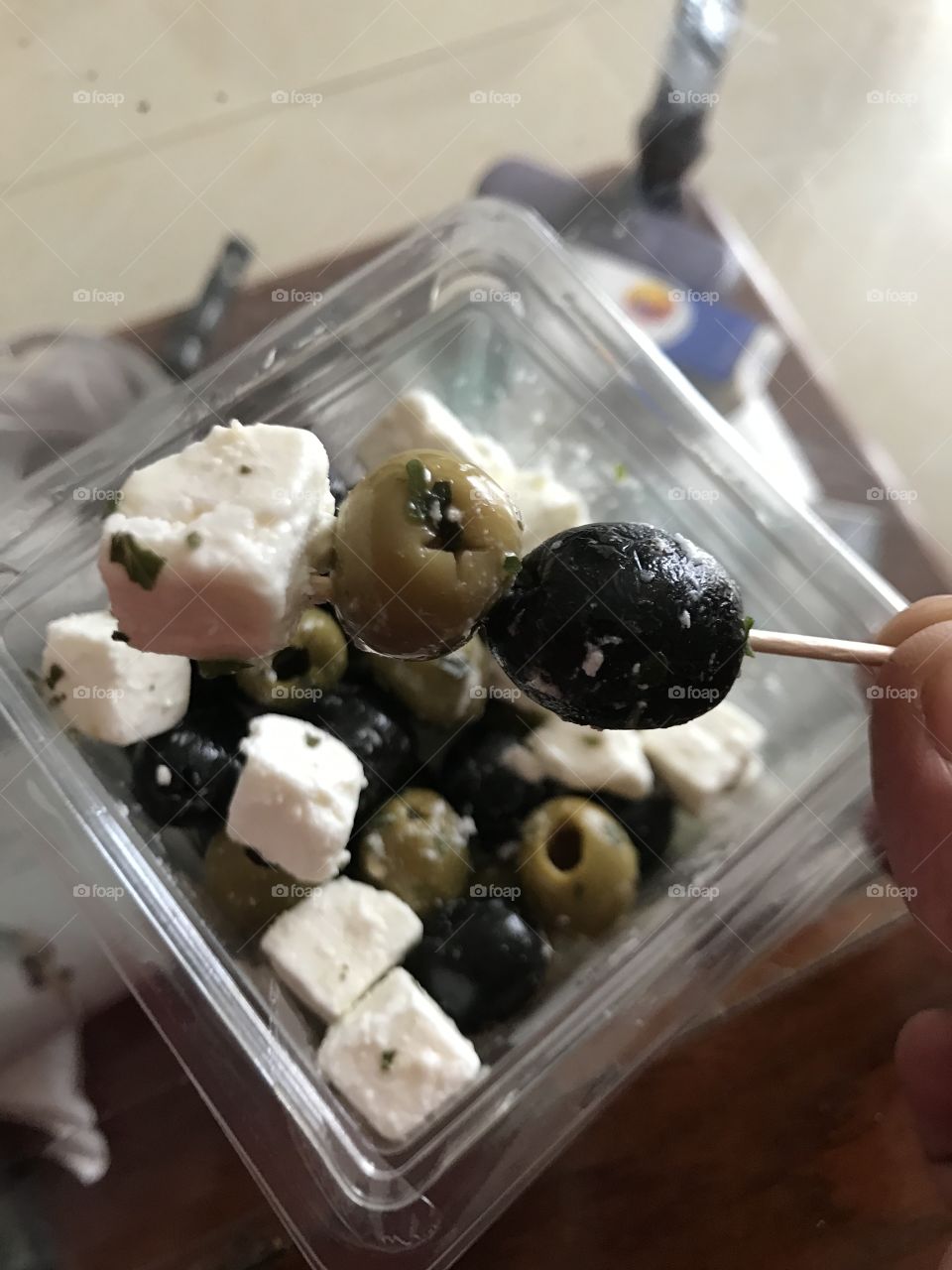 Goats cheese and olives