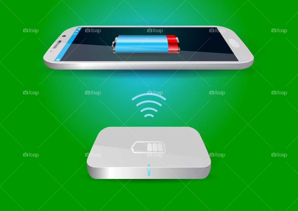 Wireless charger Powerbank with mobile phone