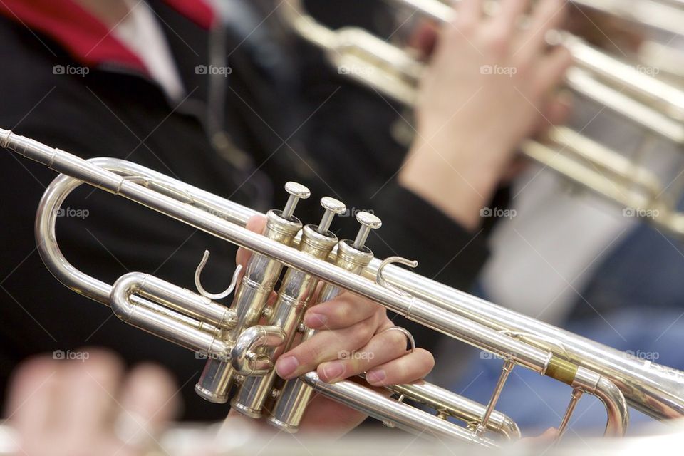 Trumpet in music class 