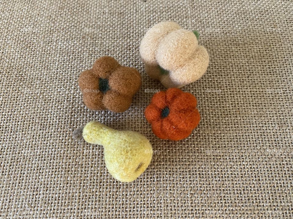 Felting pumpkins