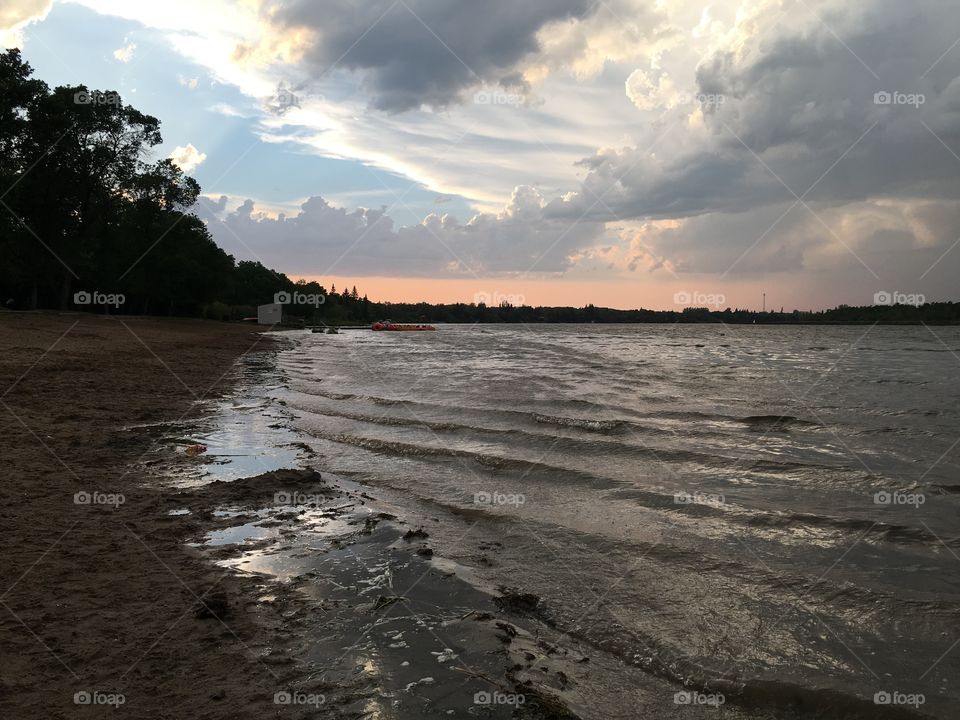 Water, Beach, No Person, Sunset, Landscape