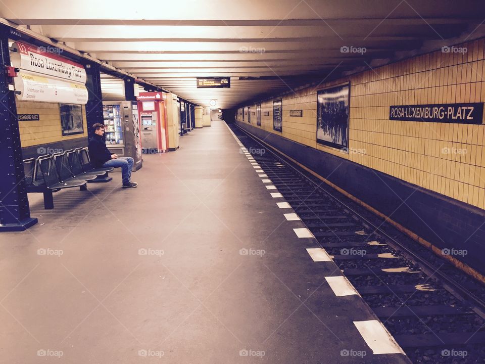 Waiting for the train. Late night, going back home. 