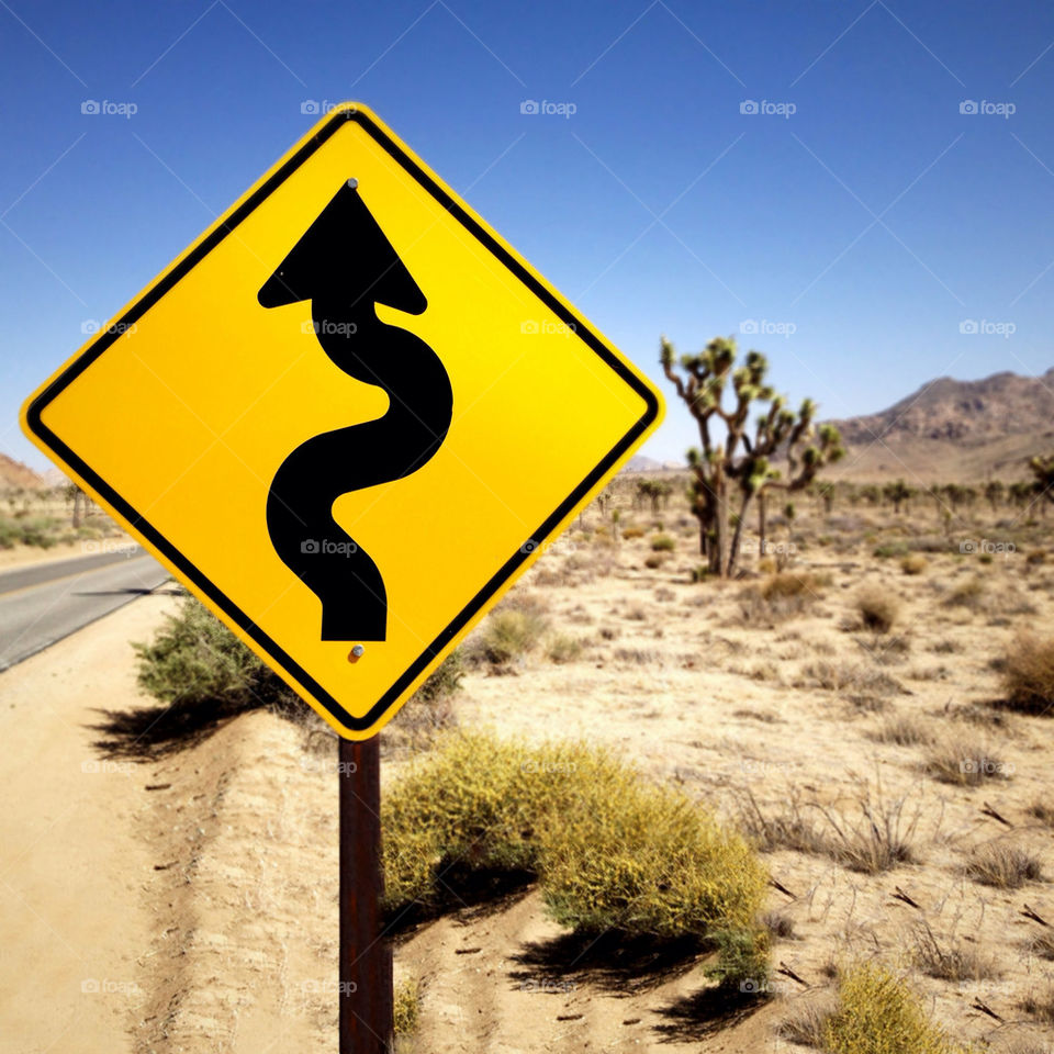 Desert road sign