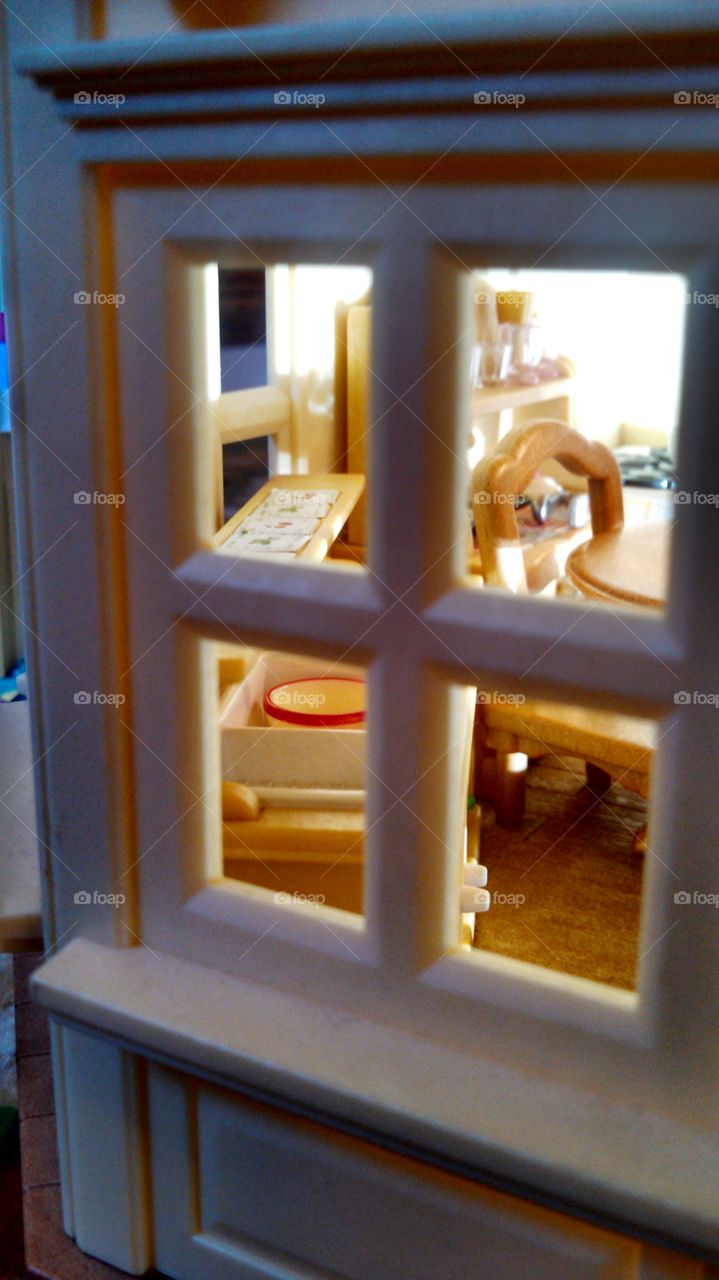 Toy House Through Window