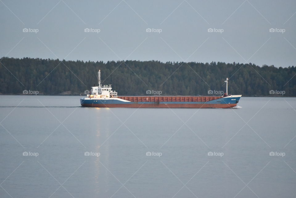 Cargo ship, Kolmården, Östergötland, Sweden