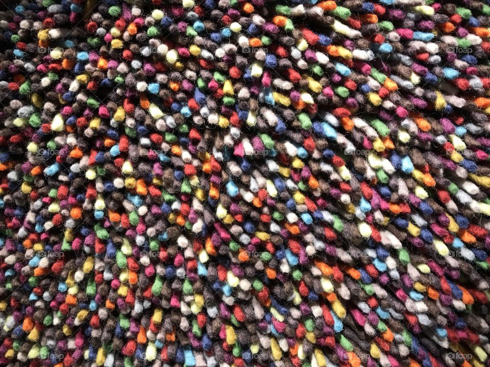  close-up of a colorful wool carpet