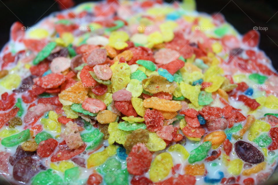 Fruity Pebbles. Gluten free healthy breakfast 