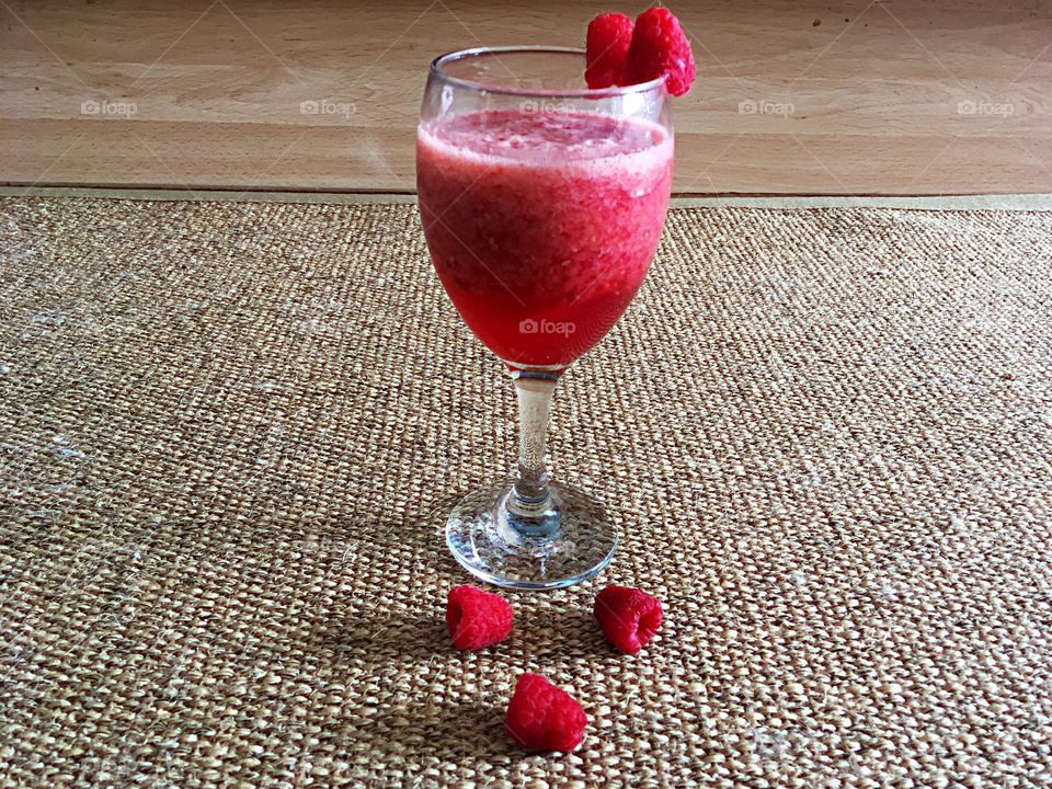 Homemade raspberry juice