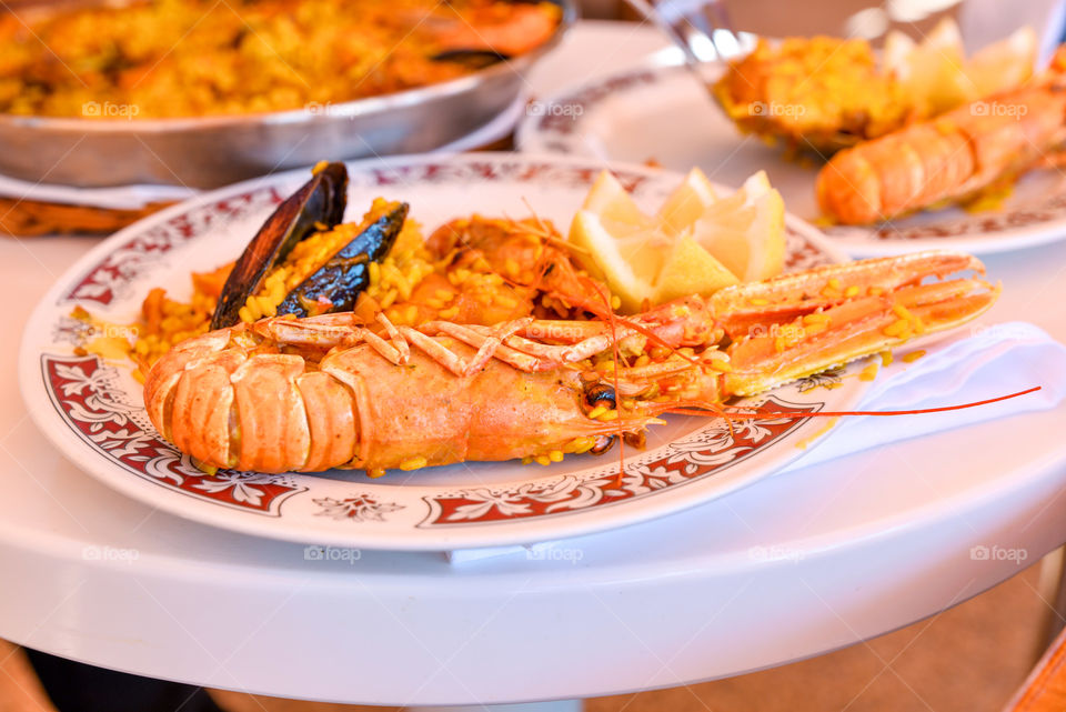 Paella with sea food