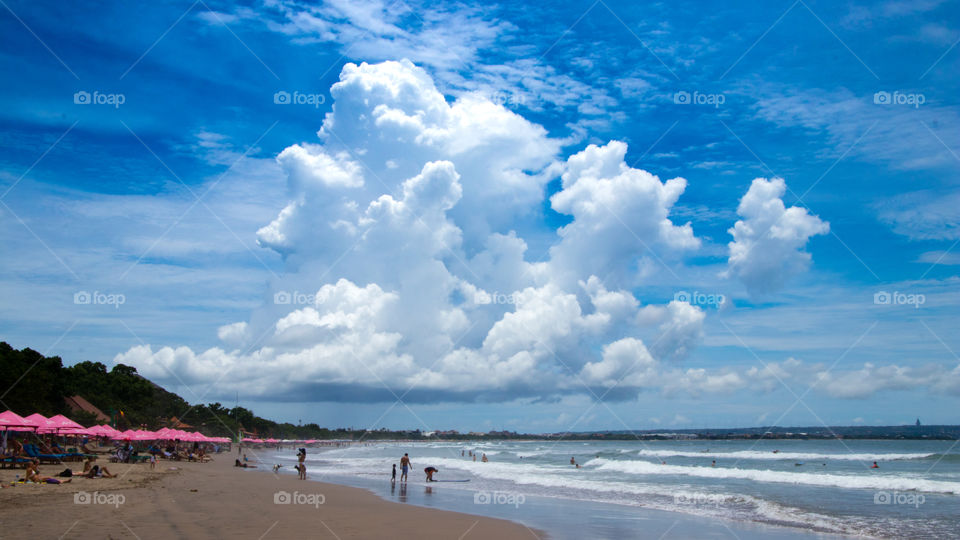 storm clouds over echo beach Canggu Bali Indonesia