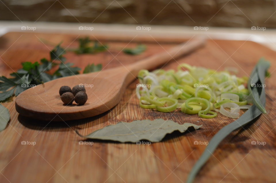 vegetables and spices to prepare a soup