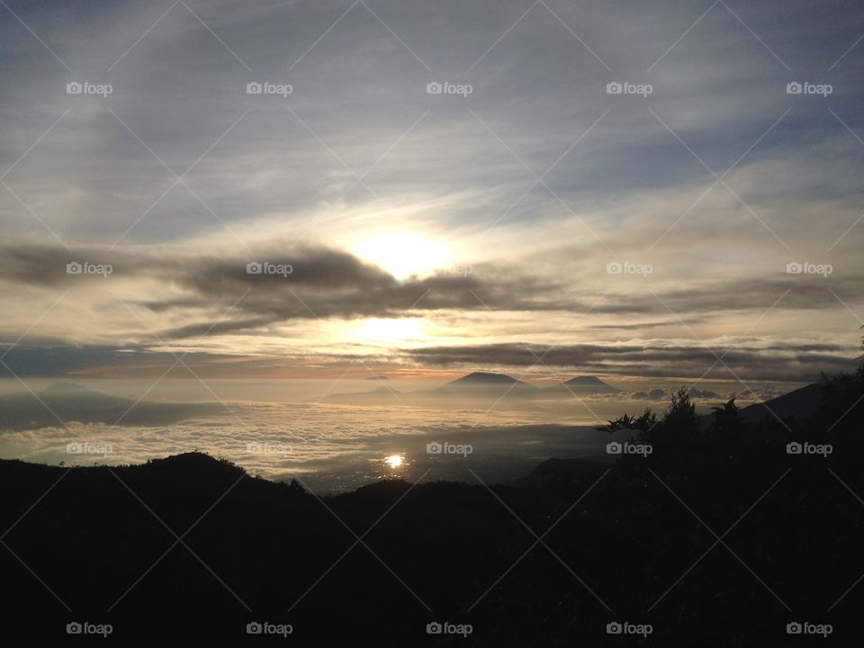 Beauty Sunrise at Mt. Prau, Dieng, Wonosobo, Indonesia