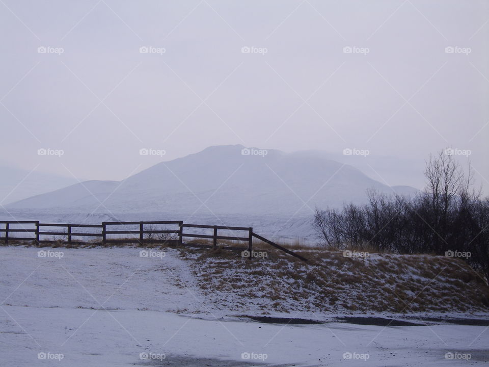 volcano in winter