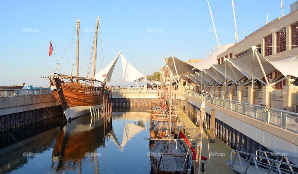 old ship for exhibition Kuwait aquarium waterscape