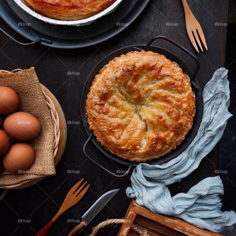 Stress cannot exist in the presence of a pie. It’s a chicken mushroom pie… so yummy…