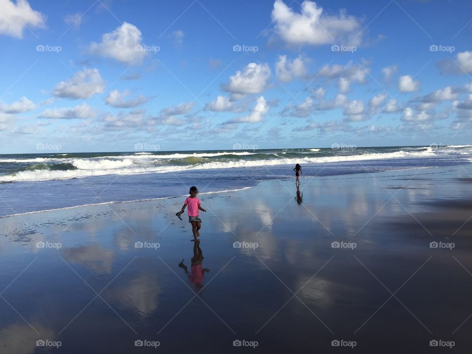 Walking on the sky. Winter afternoon on the tropics
