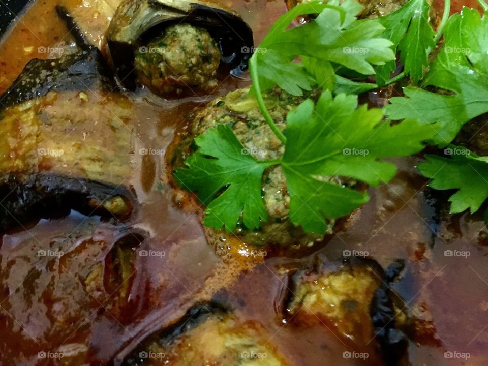 Eggplant with meat
