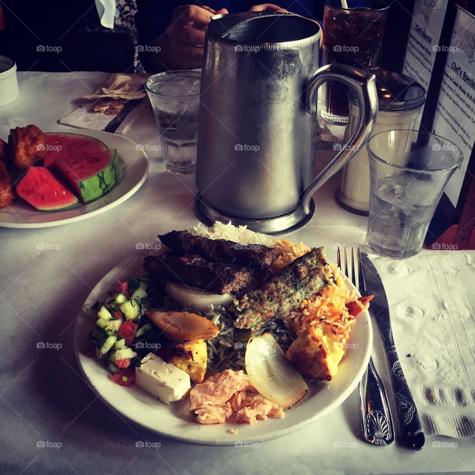 Persian food. Lunch at Reza's Restaurant in Andersonville - Chicago, IL.