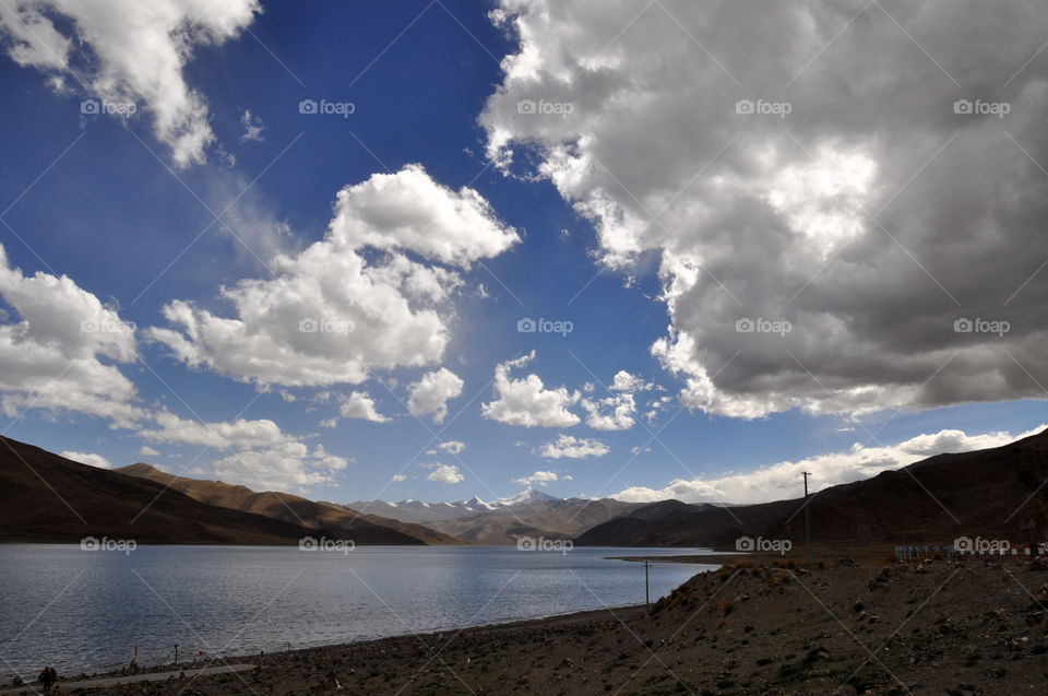 The holy lake in Tibet 