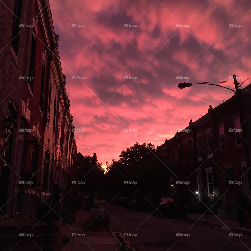 Sunset, Dawn, Street, Evening, No Person