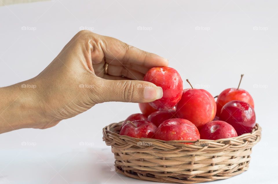 Fresh plum fruits for summer.