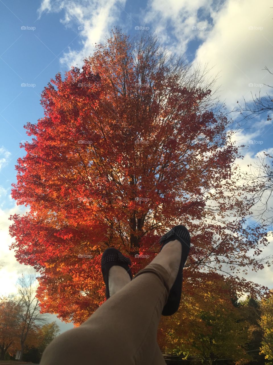 Feet enjoying fall