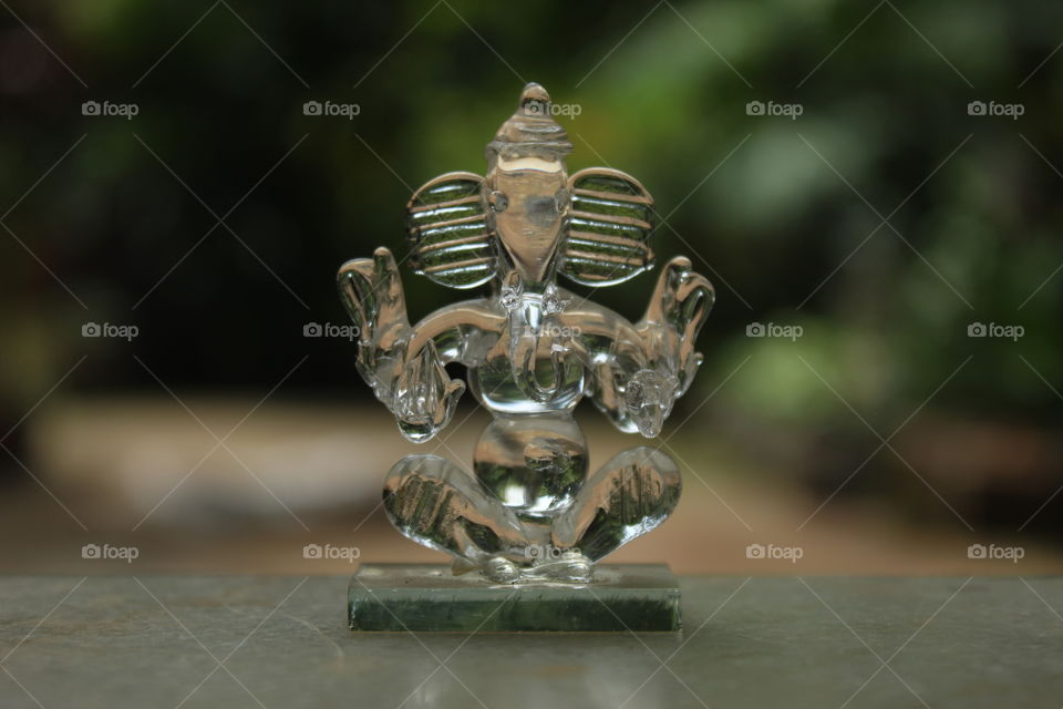 Sri Ganeesh art work made of glass
