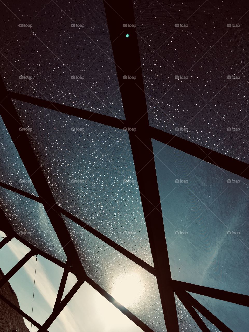 Early morning raindrops on the screen 