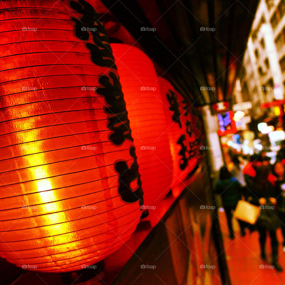 Lanterns outside a Japanese restaurant