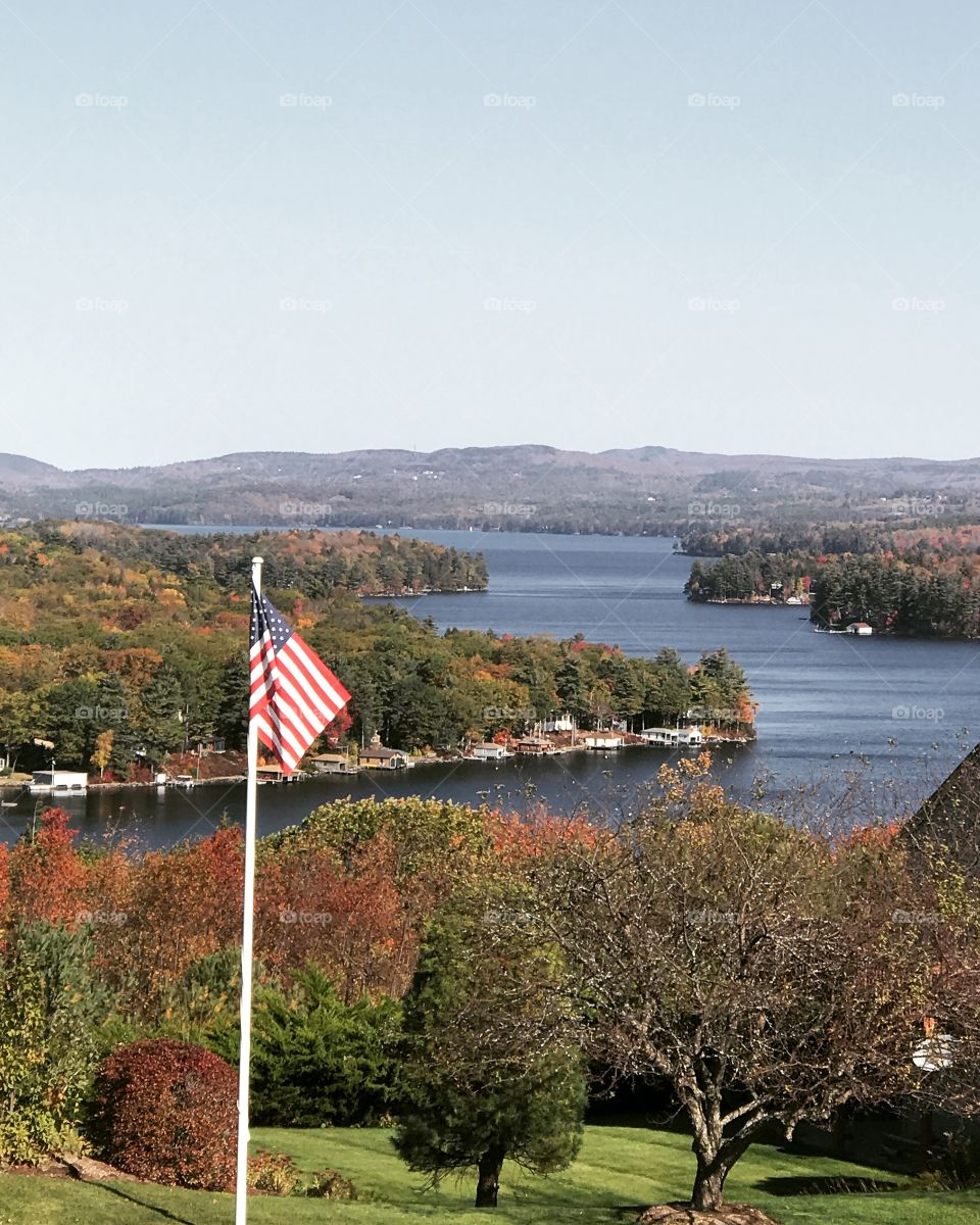Fall Foliage over Lake Sunapee