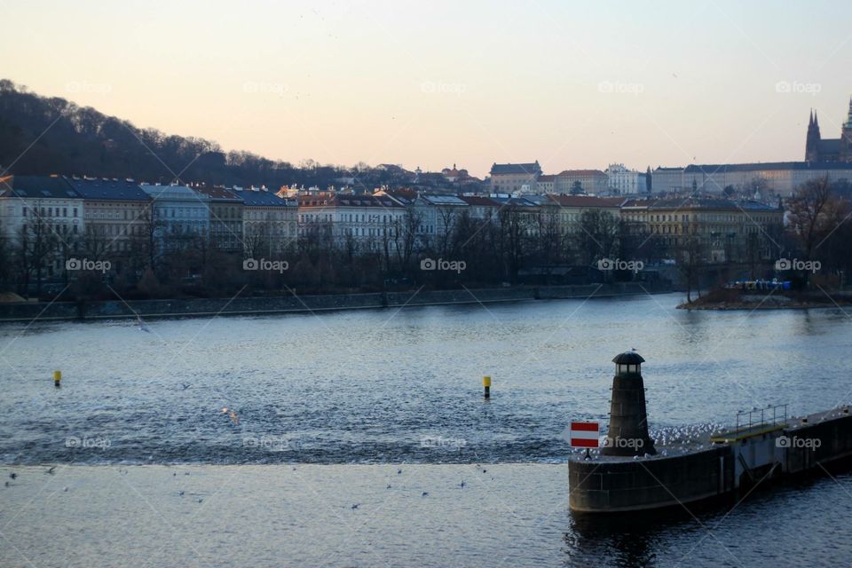 River in Prague, Czech Republic 