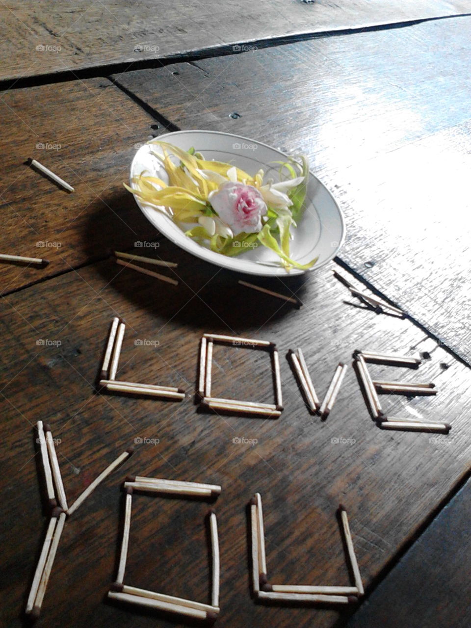 love you with flower plate