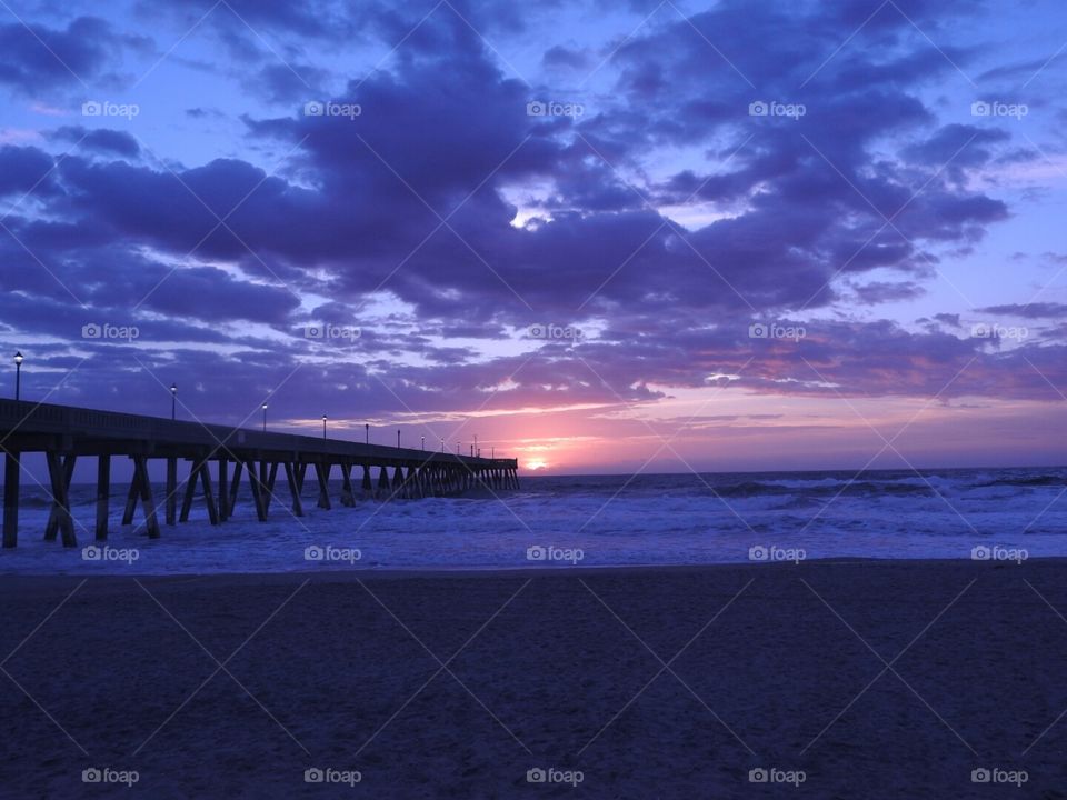 Sunrise at Johnnie Mercer's Pier at Wrightsville Beach NC