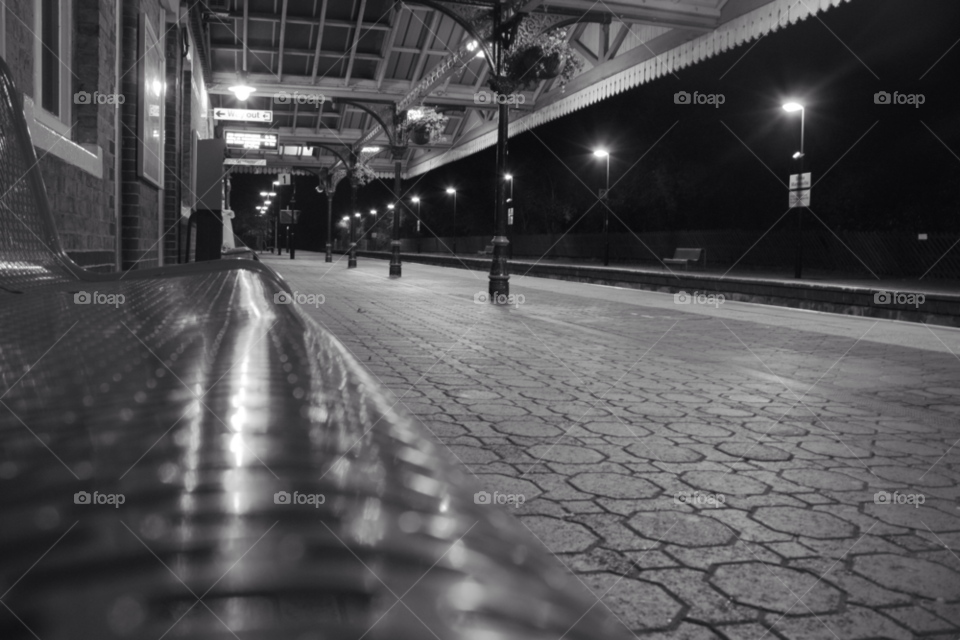 travel railway station black and white by loz091262