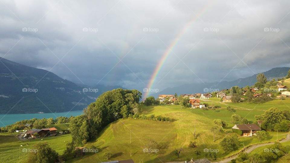 Double rainbow in Krattigen, Switzerland