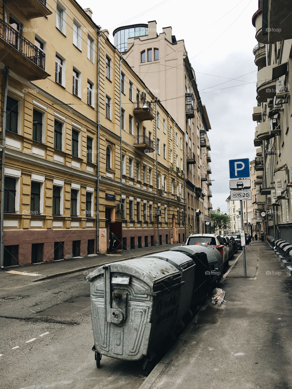Trash can on the street