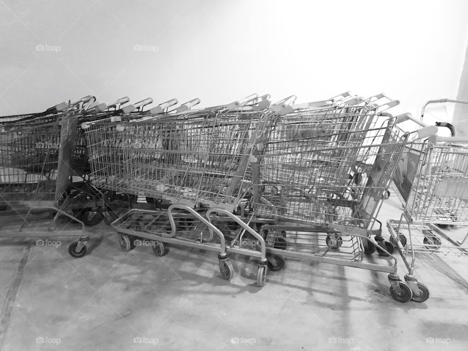 Four-Wheel Supermarket Shopping Trolly