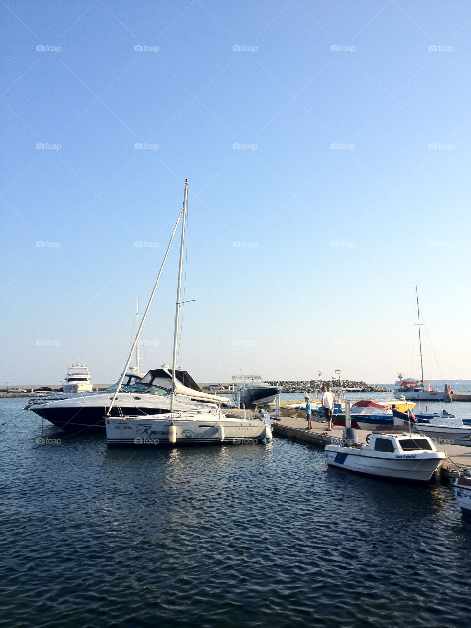 sky summer sea boat by penguincody