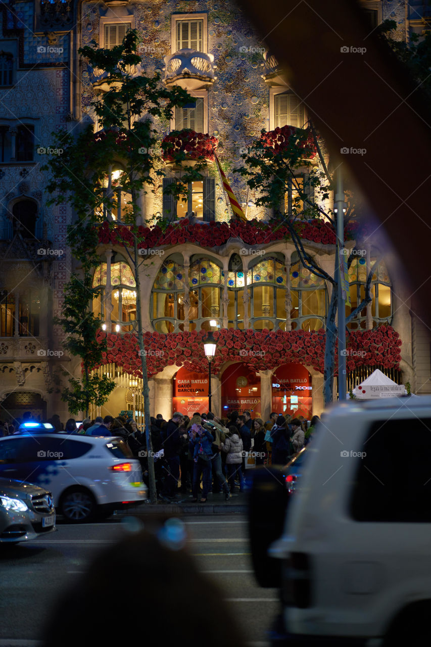 Casa Batllo. Sant Jordi's Day decoration