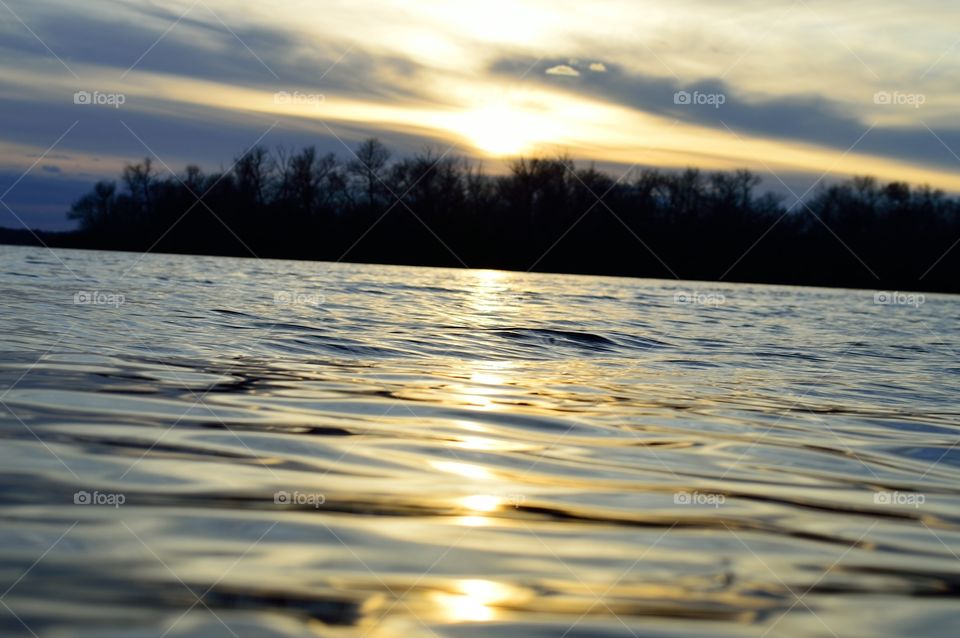 sunset on the river