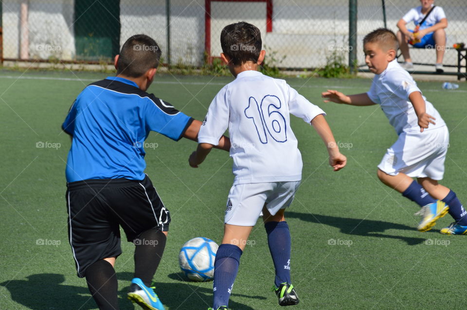 playing soccer