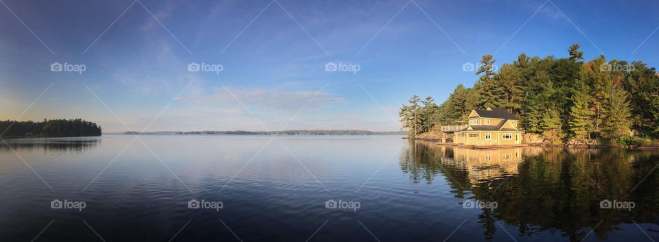 Peaceful Still Lake In Cottage Country