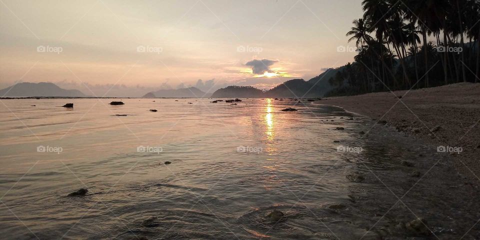 Sunset from the west in Breuh Island. This picture is taking at Lampuyang Beach, Pulo Aceh,  Indonesia.