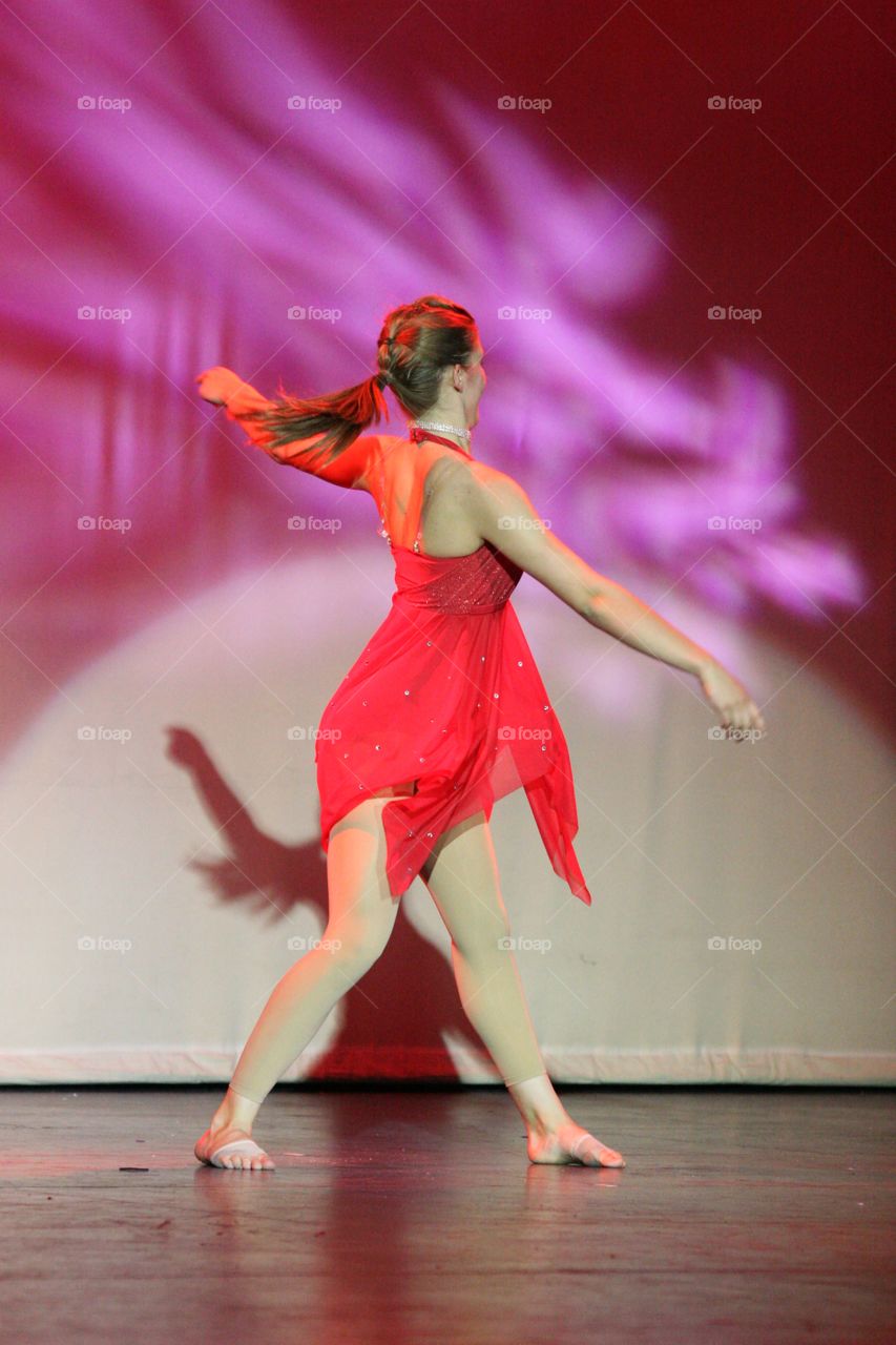 Female dancer dancing on stage