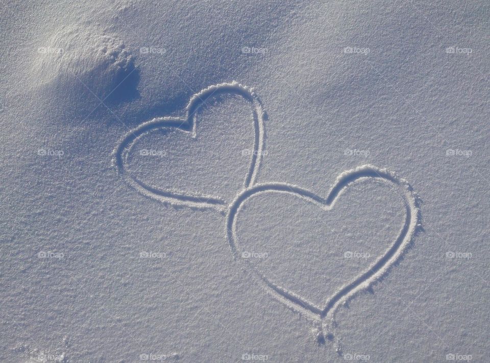 Two hearts in the snow 💕 ❄️Symbol of love💕