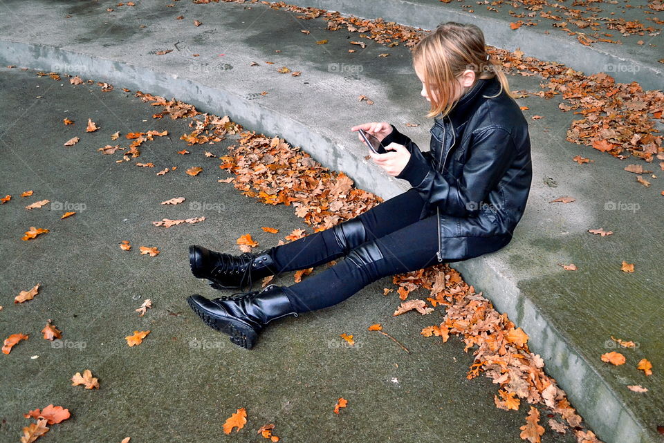 Girl using her mobile