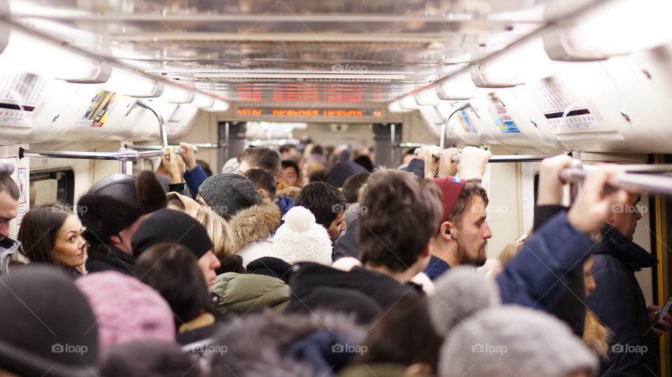 Crowd on the train