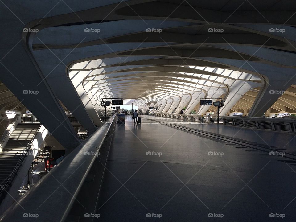 Above the train station. Lyon airport